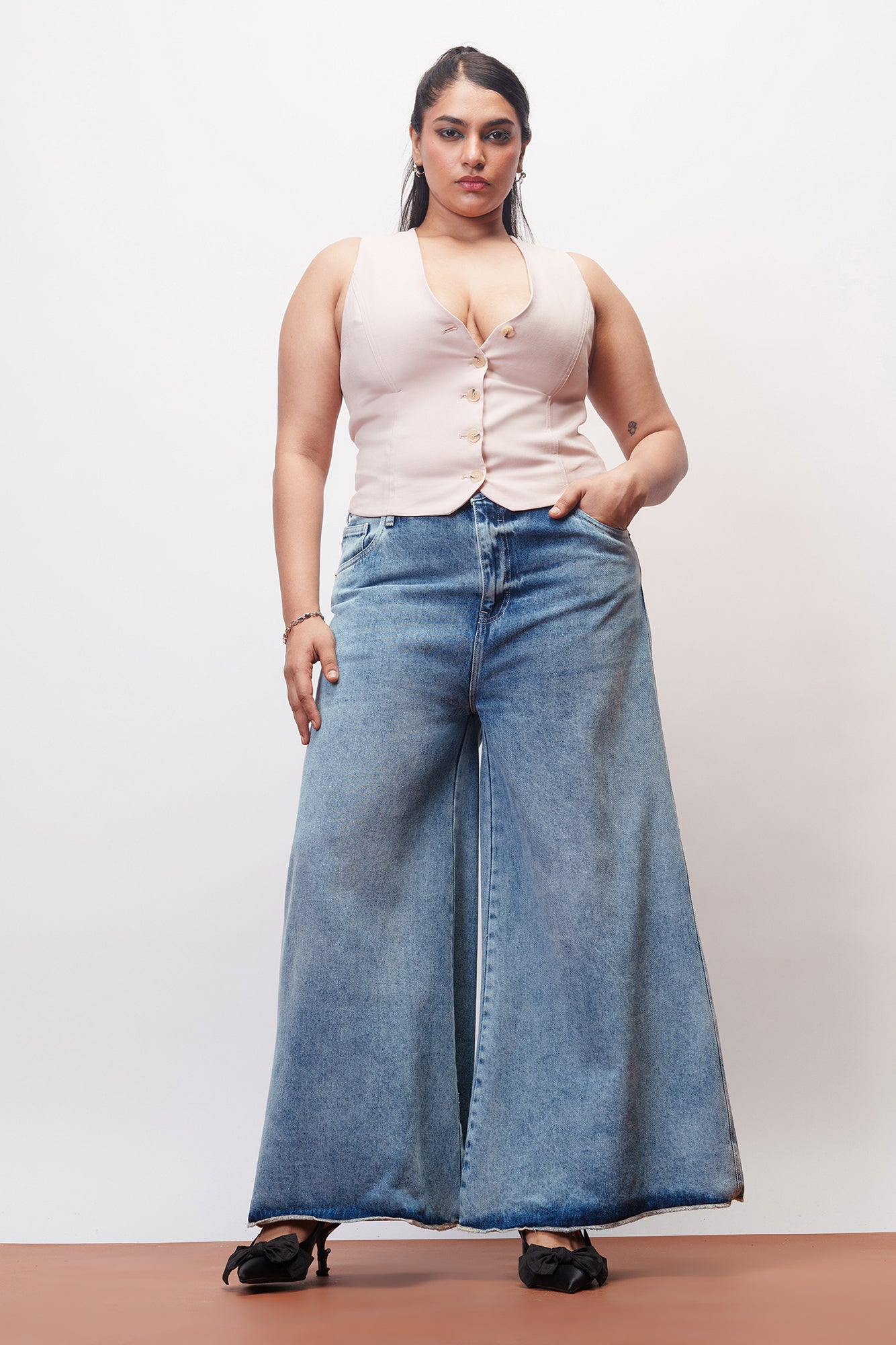 Serene Blue Curve Flare Fit Jeans