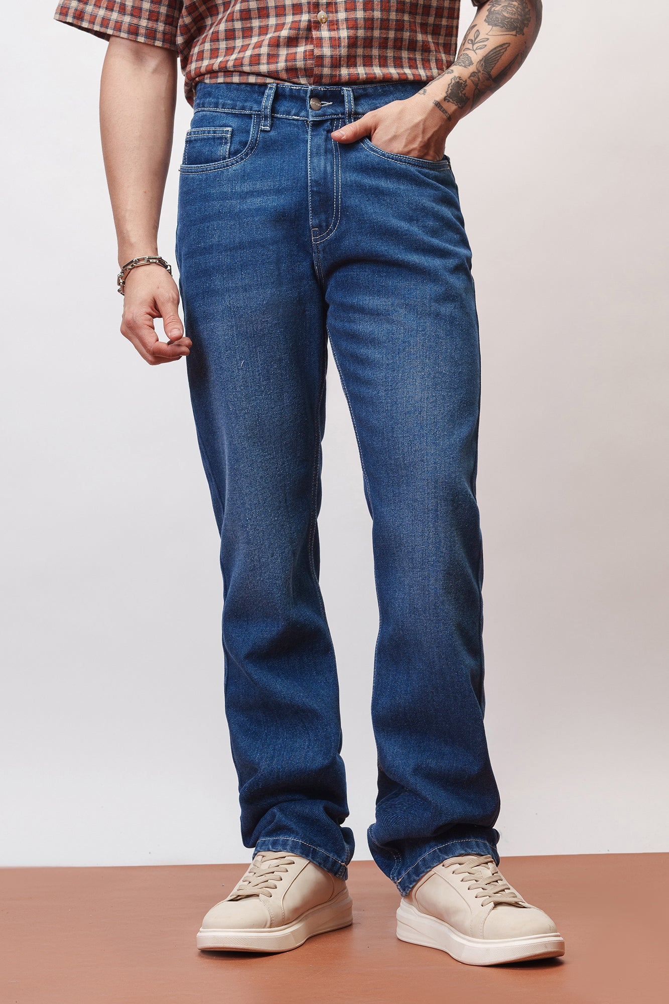 Endless Blue Men's Slim Straight Jeans