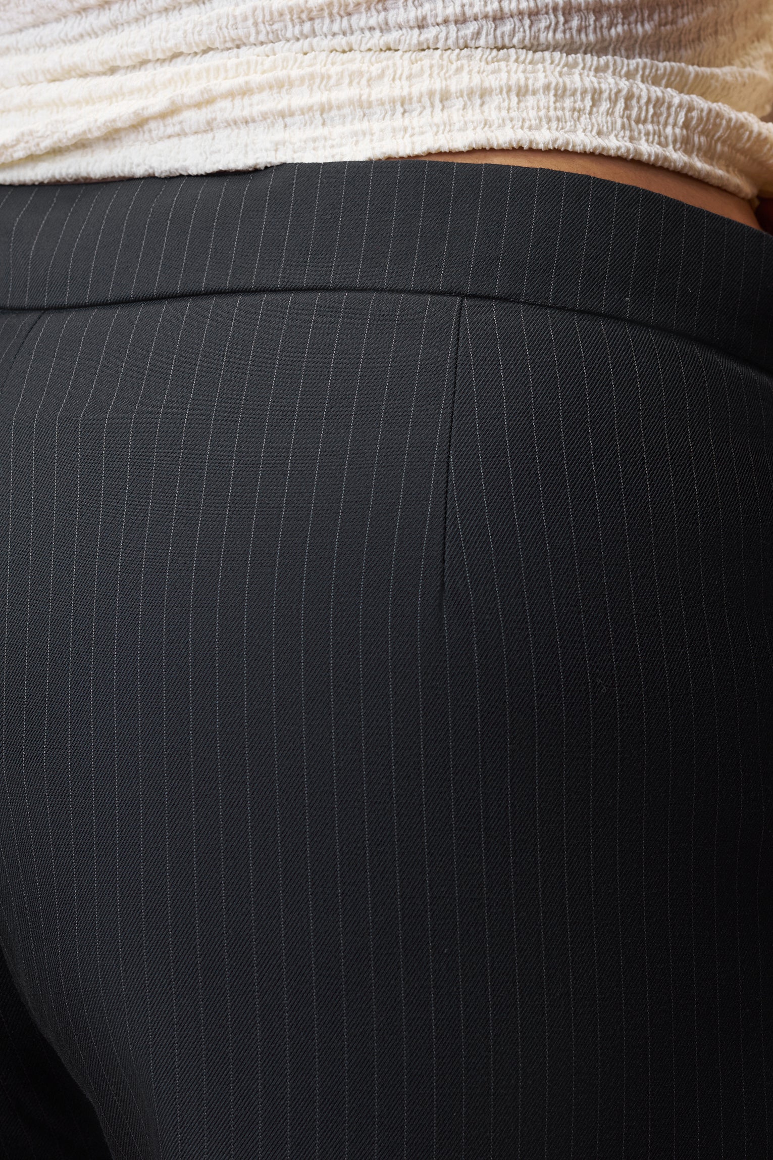 Curve Iconic Black Straight Pinstripe Pants