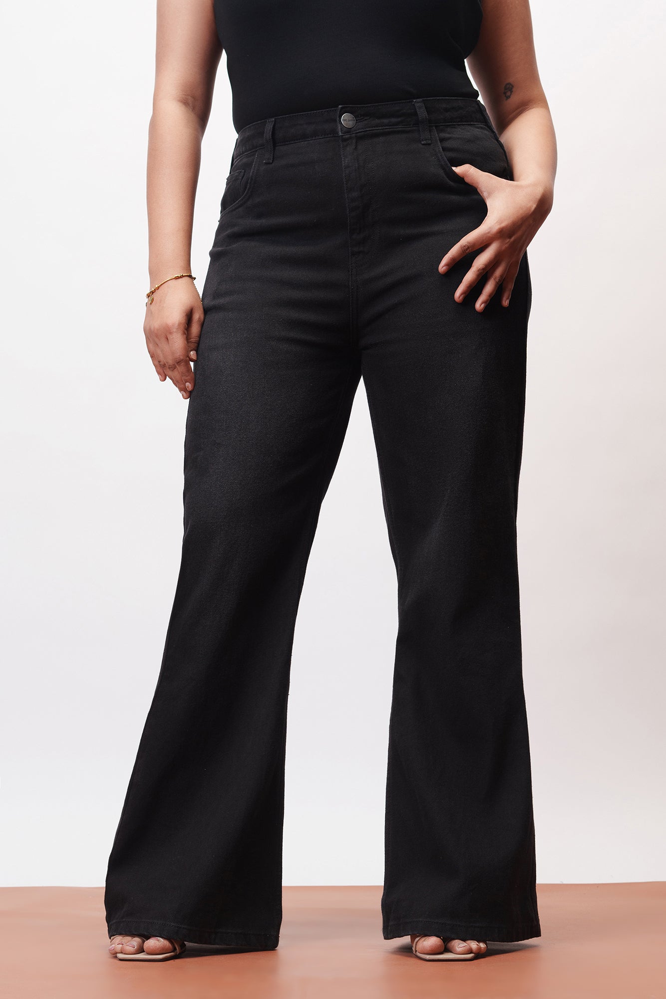 Coal Black Curve Bootcut Jeans