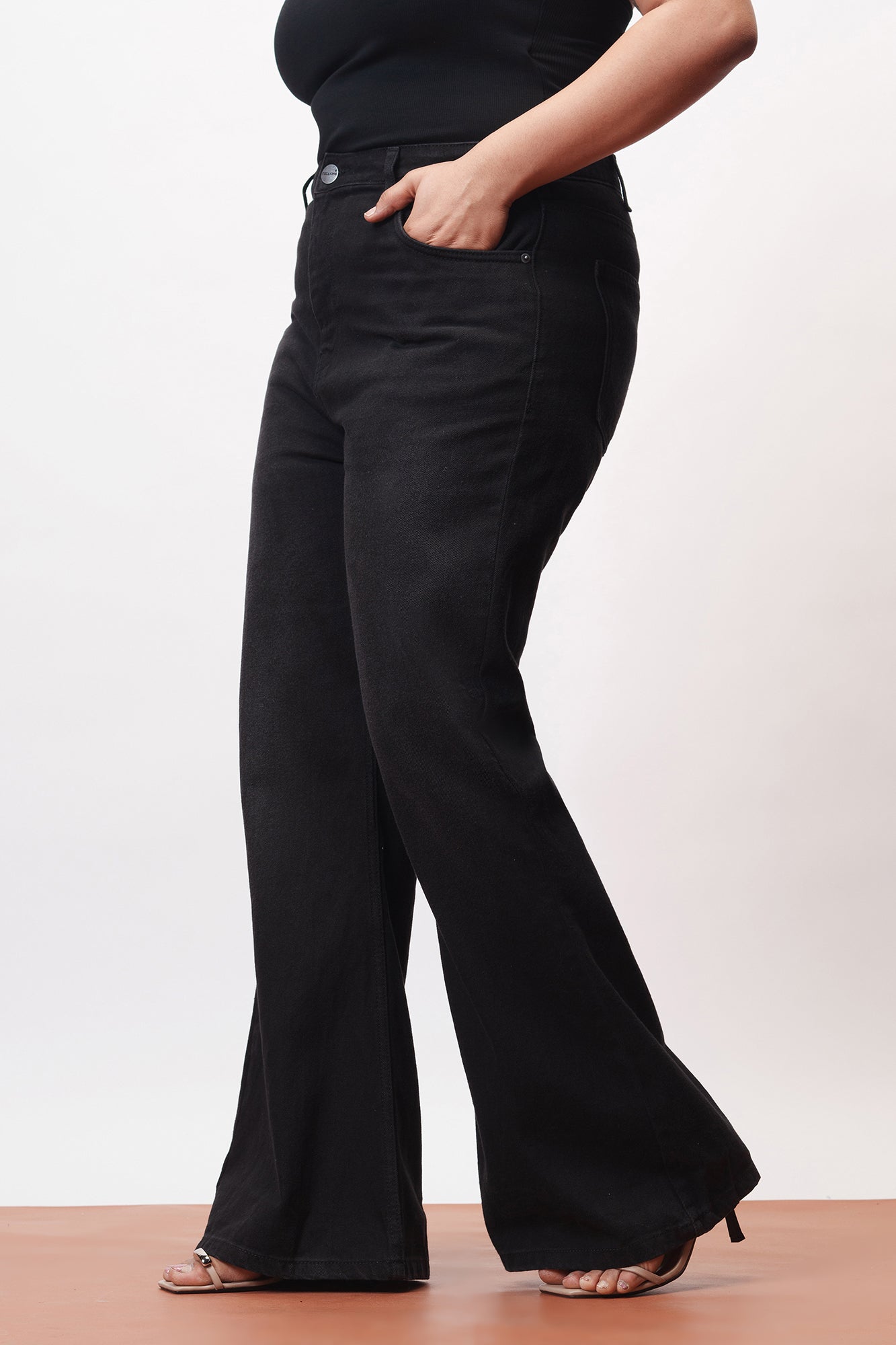 Coal Black Curve Bootcut Jeans