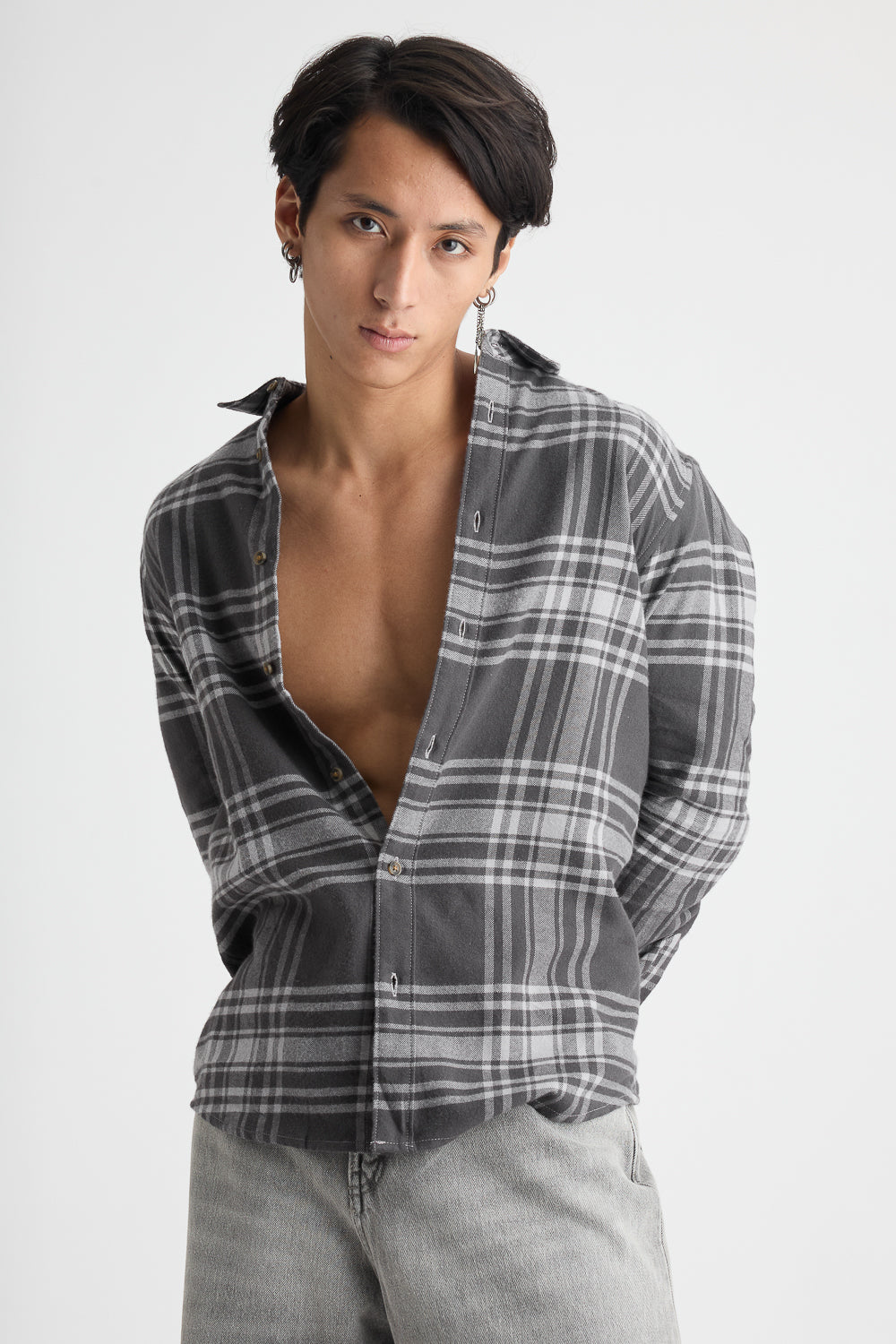 Men's Black Checkered Shirt