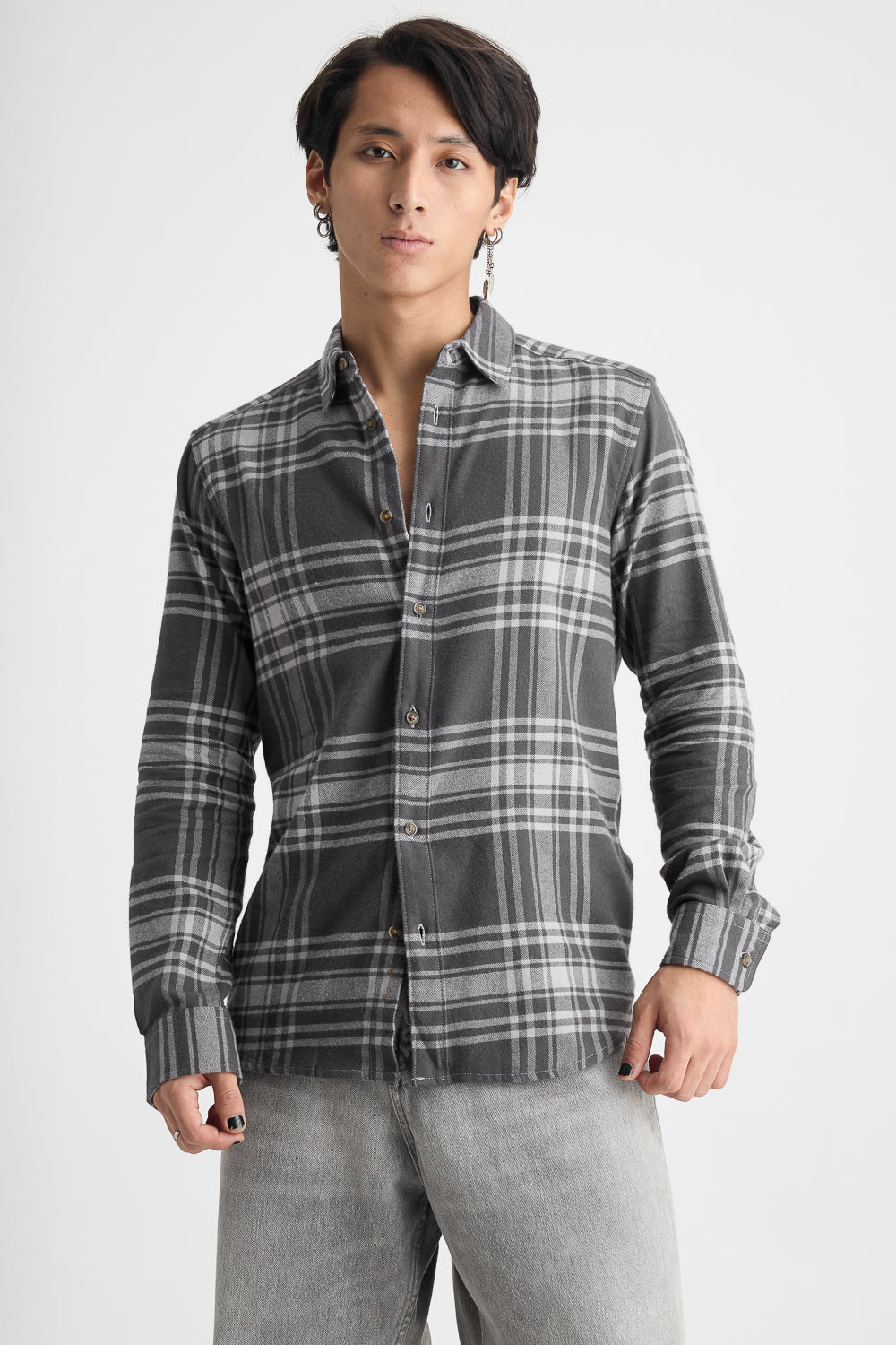 Men's Black Checkered Shirt