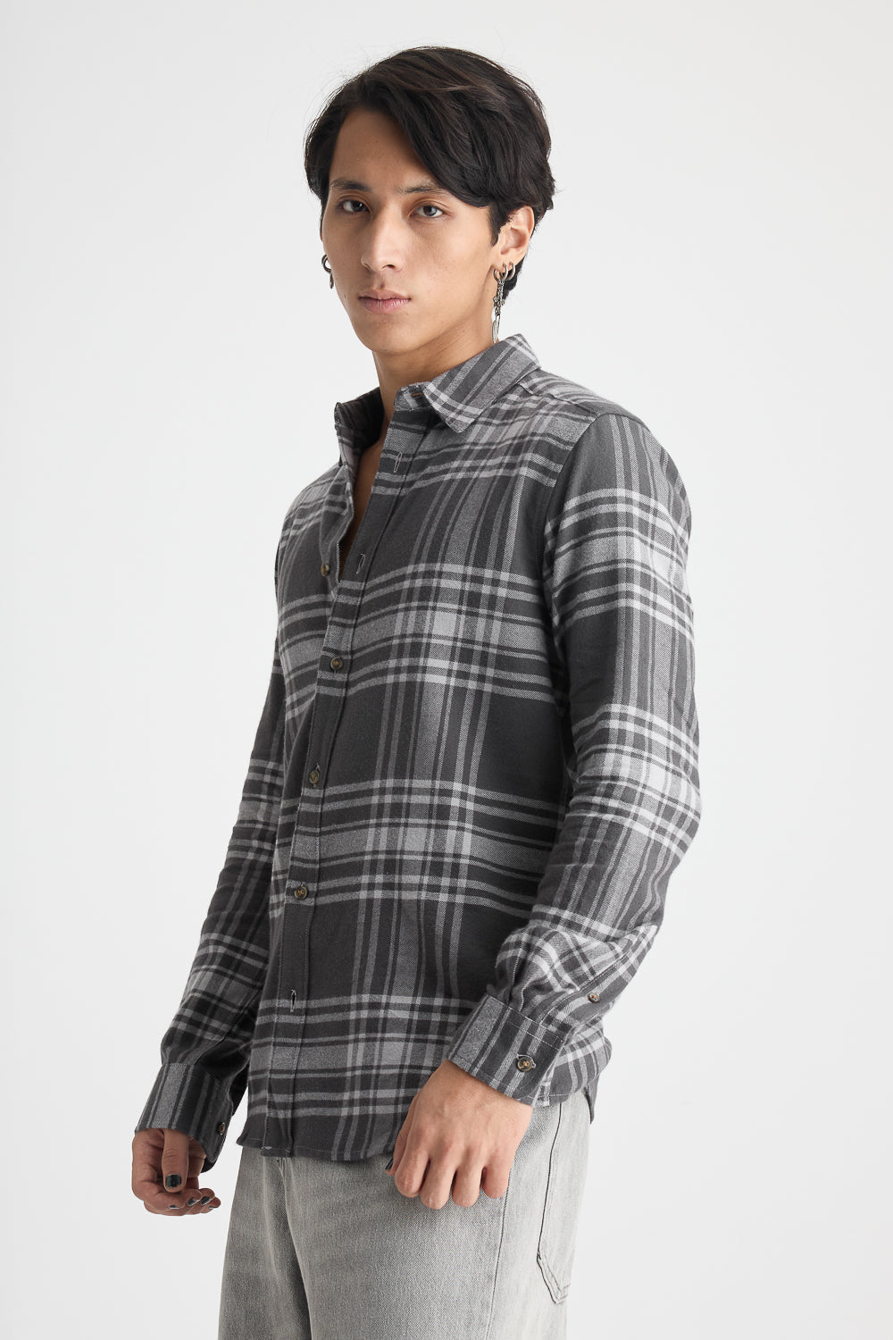 Men's Black Checkered Shirt