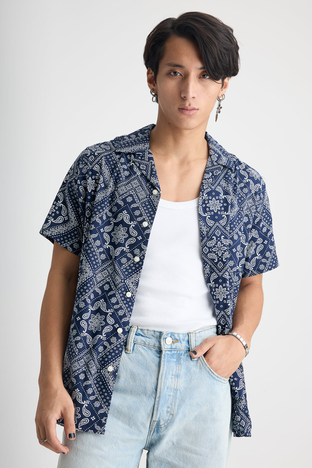 Men's Blue Indi Viscose Shirt