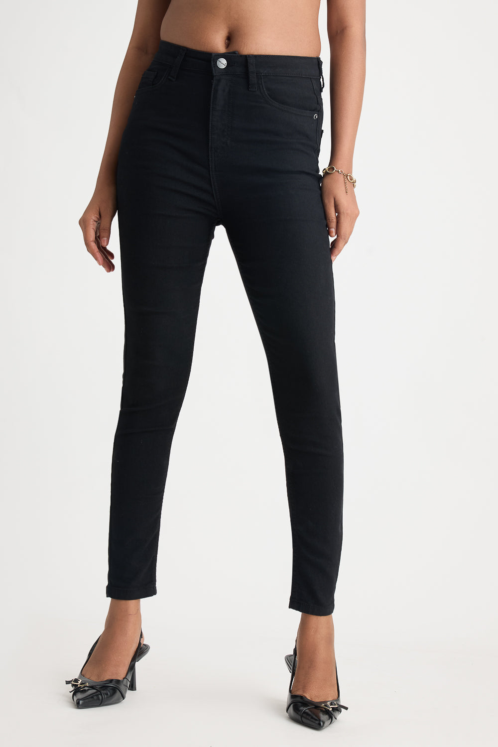 high waist denim Skinny Women Black Jeans - Buy high waist denim Skinny Women  Black Jeans Online at Best Prices in India