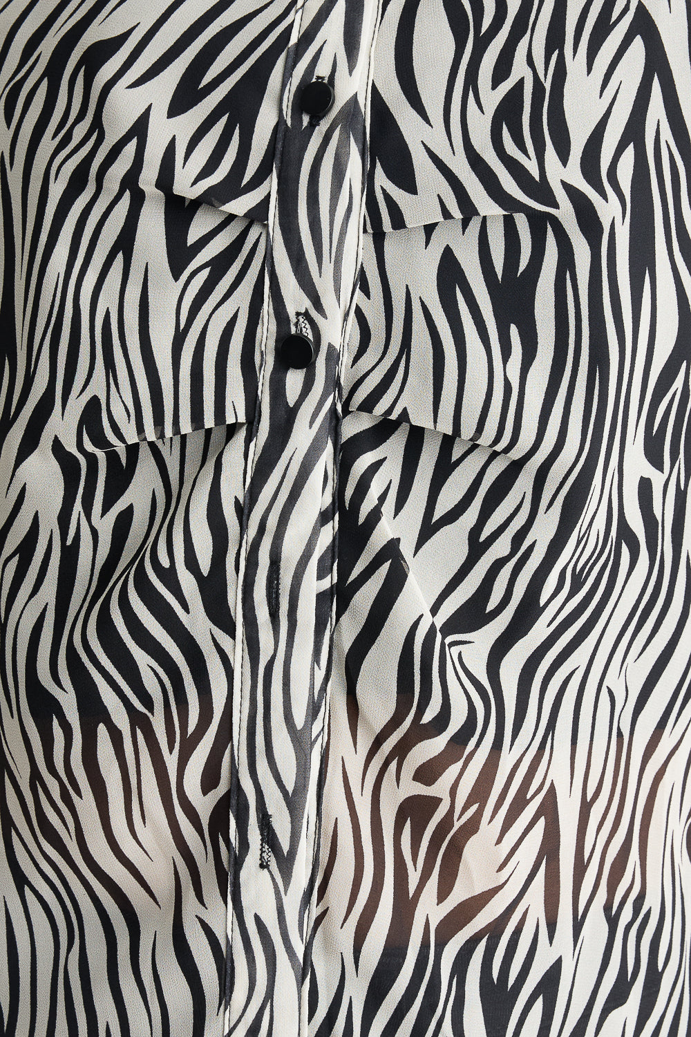 Zebra Printed Sheer Shirt