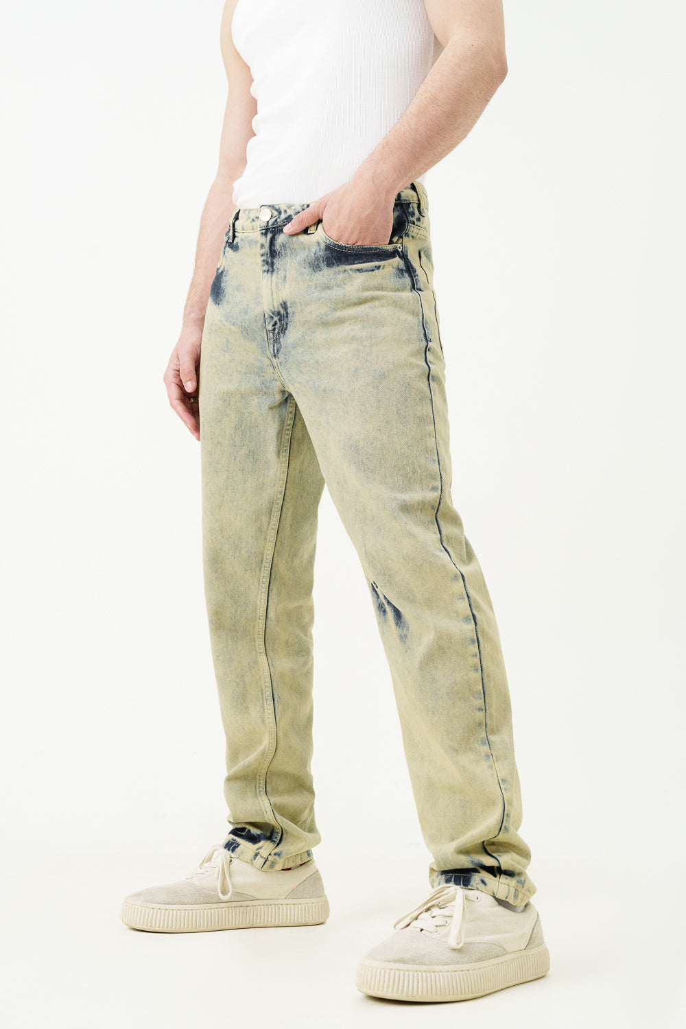 Grunge Revival Men's Regular Straight Jeans