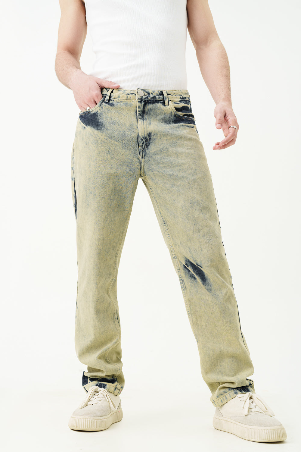 Grunge Revival Men's Regular Straight Jeans