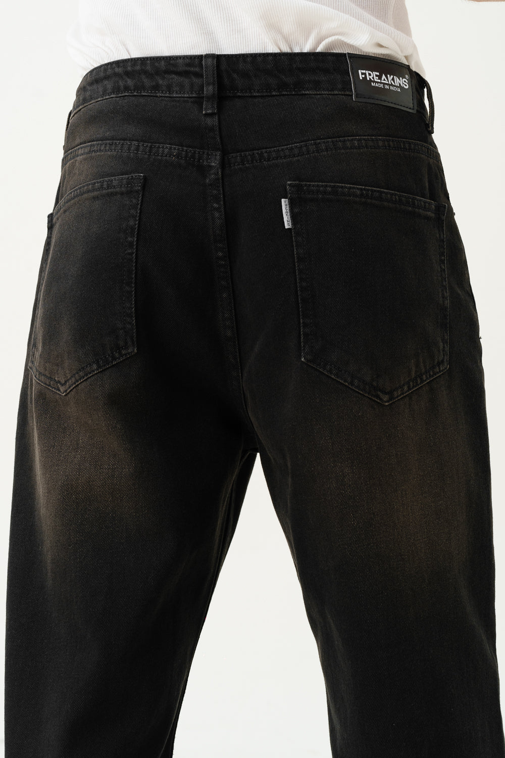 Grit Black Men's Straight Jeans