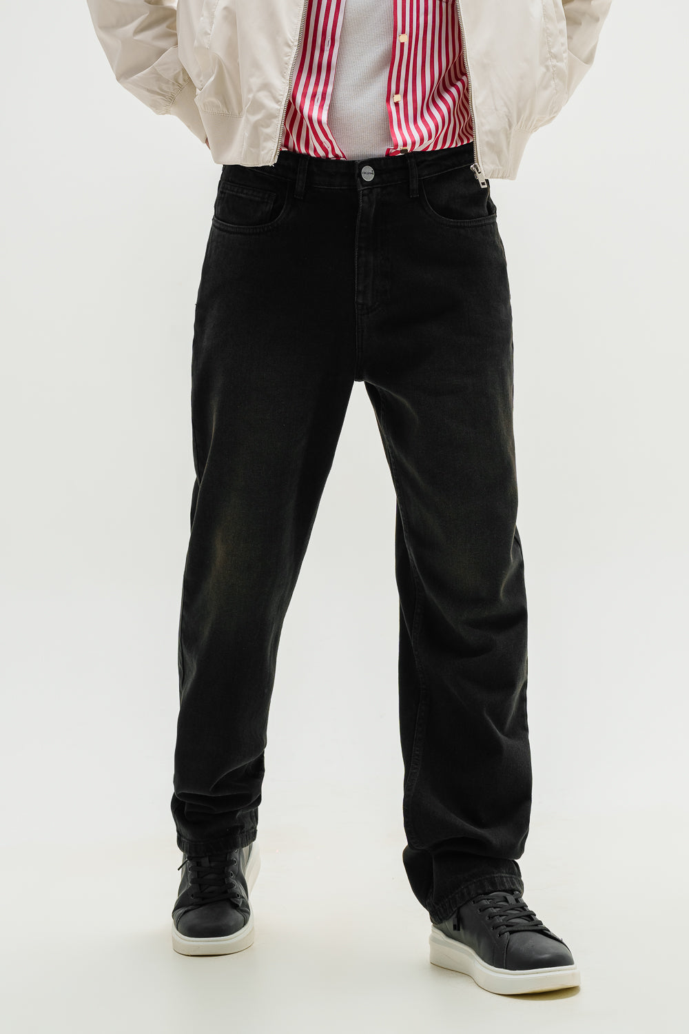 Grit Black Men's Straight Jeans