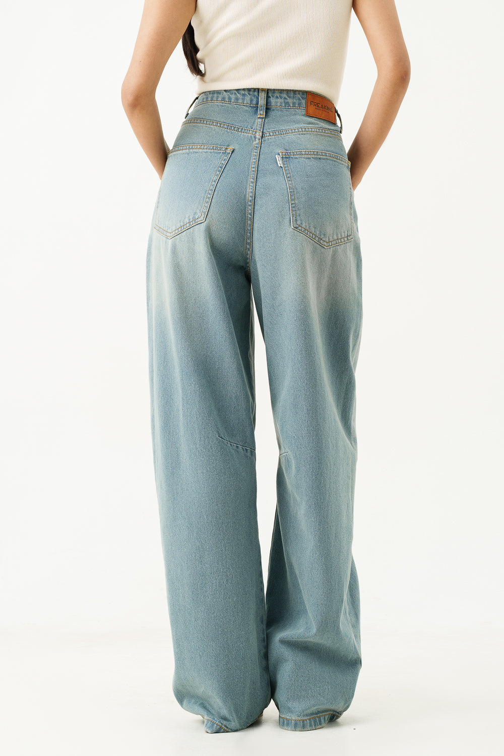 Cloudy Blue Balloon Baggy Jeans