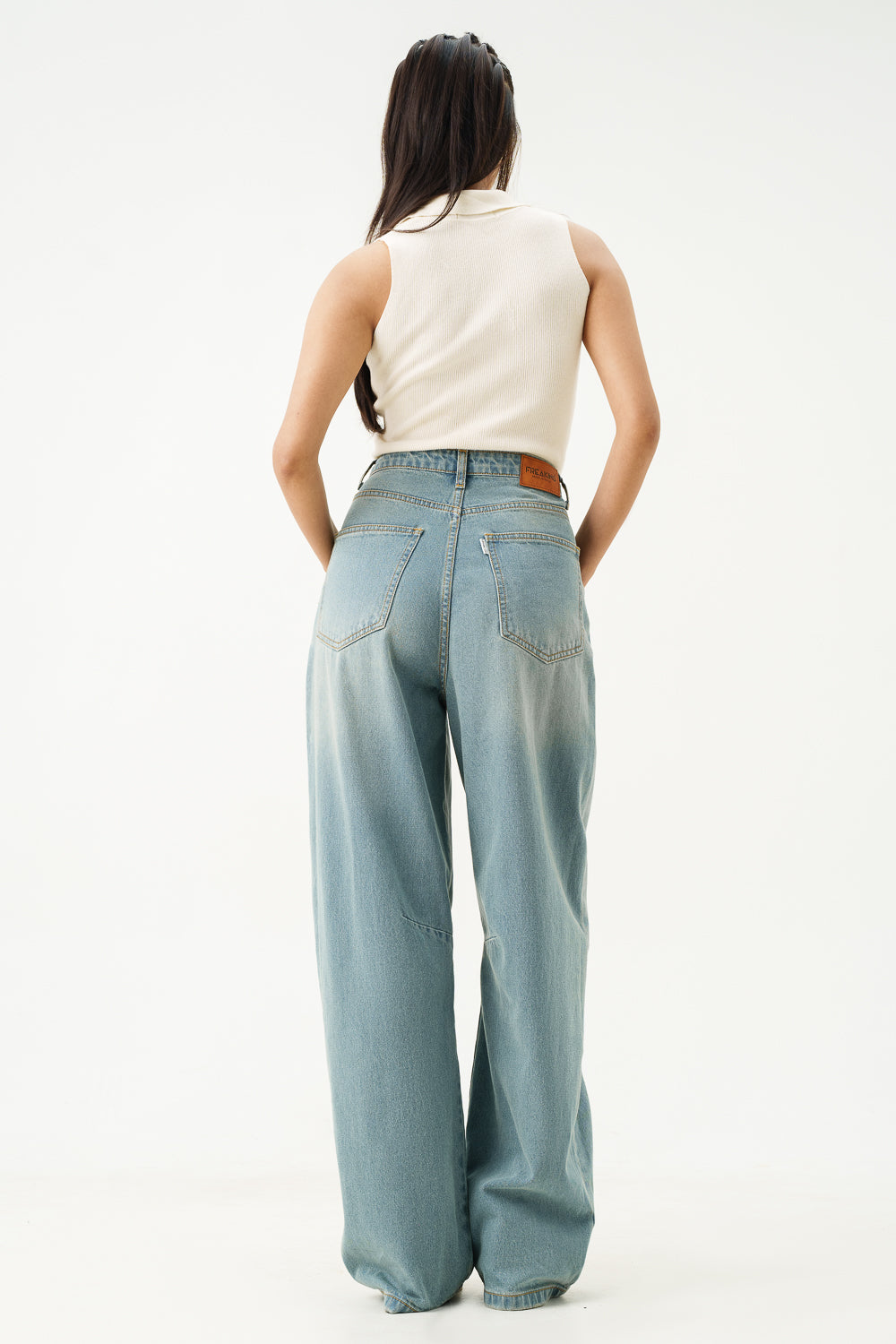 Cloudy Blue Balloon Baggy Jeans