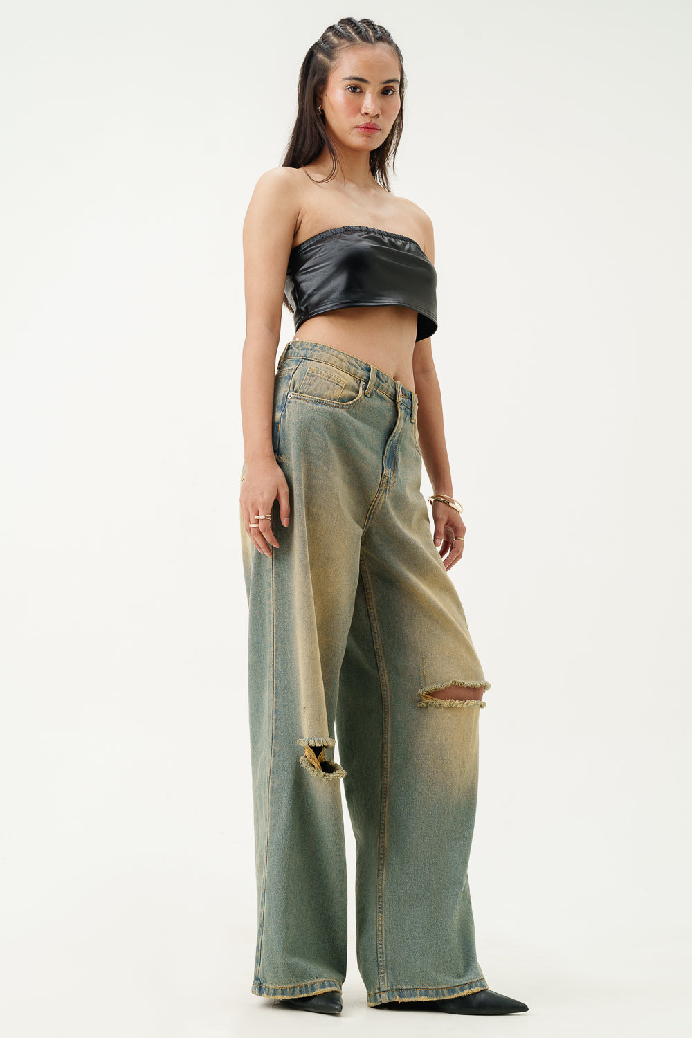 Desert Sand Super Wide Flare Jeans