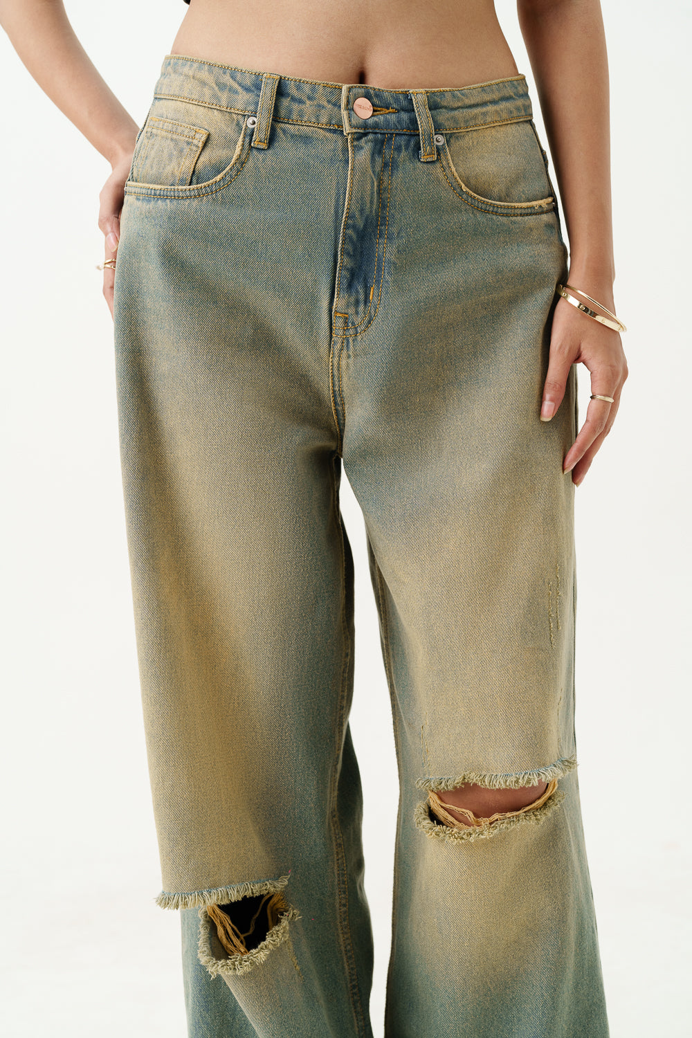 Desert Sand Super Wide Flare Jeans