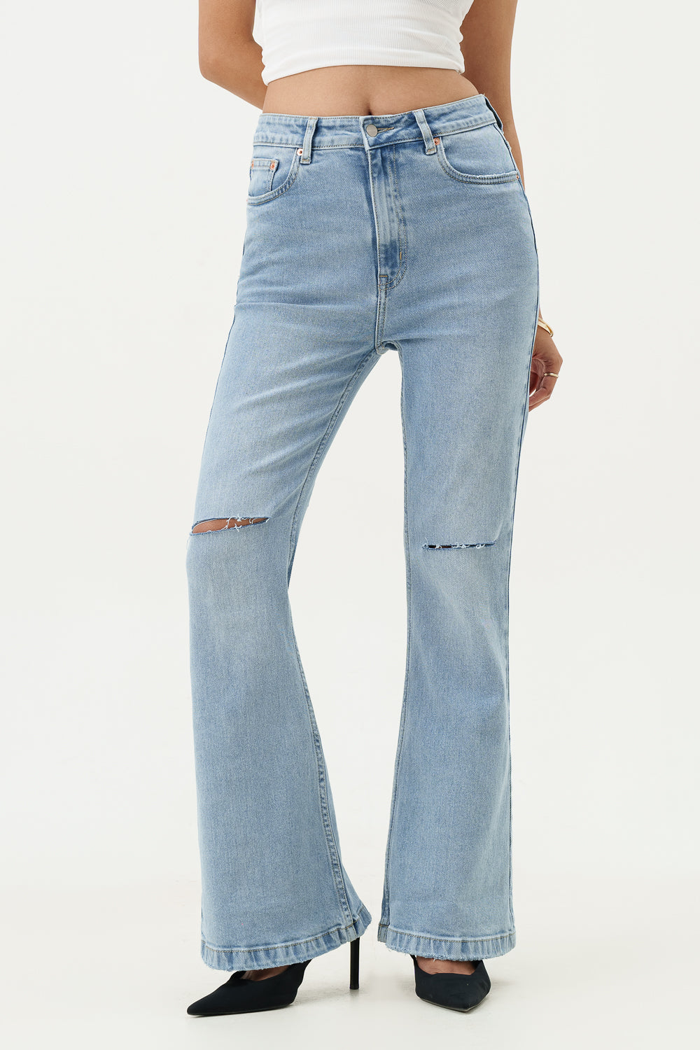 Crystal Blue Bootcut Jeans