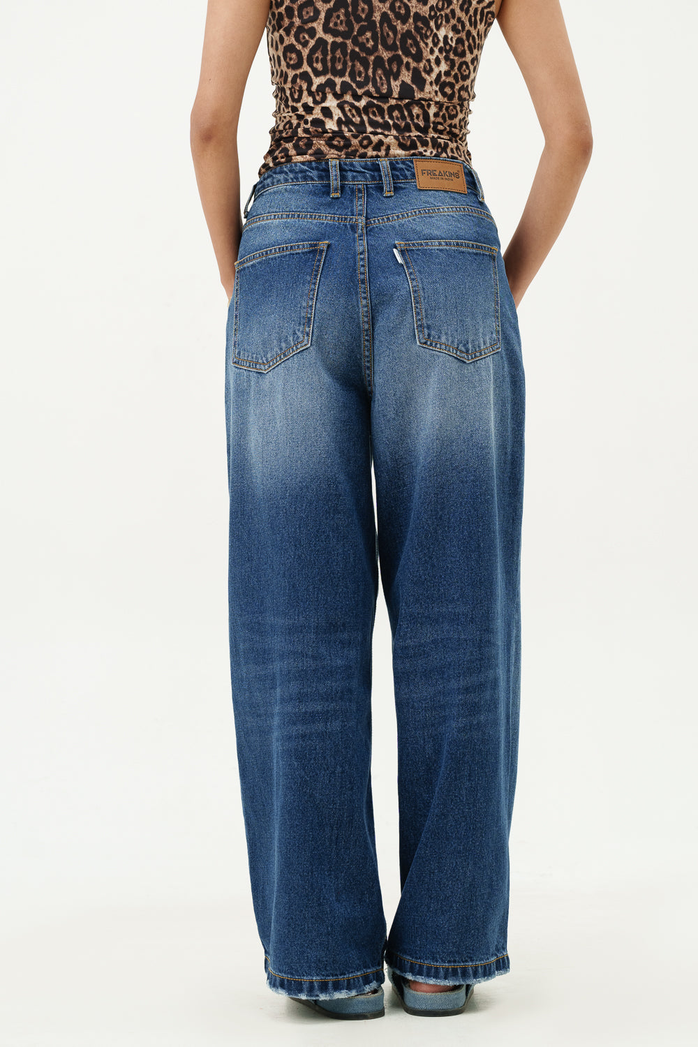 Blue Topaz Wide Cropped Jeans