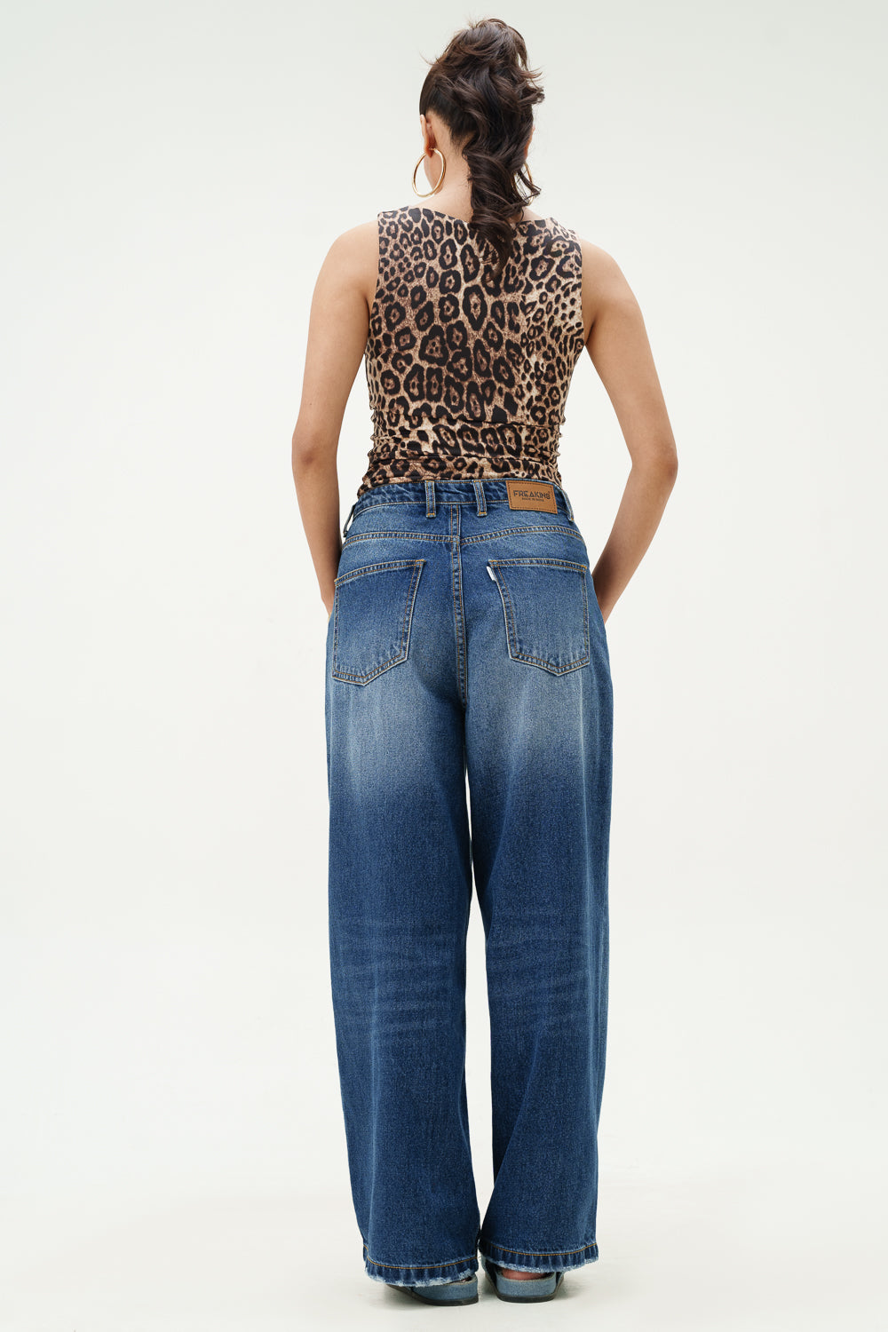 Blue Topaz Wide Cropped Jeans