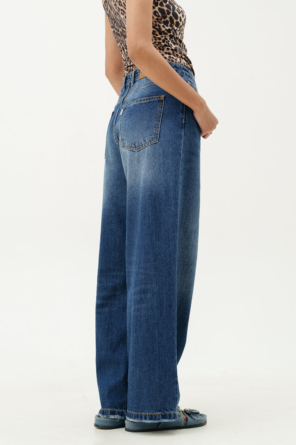 Blue Topaz Wide Cropped Jeans