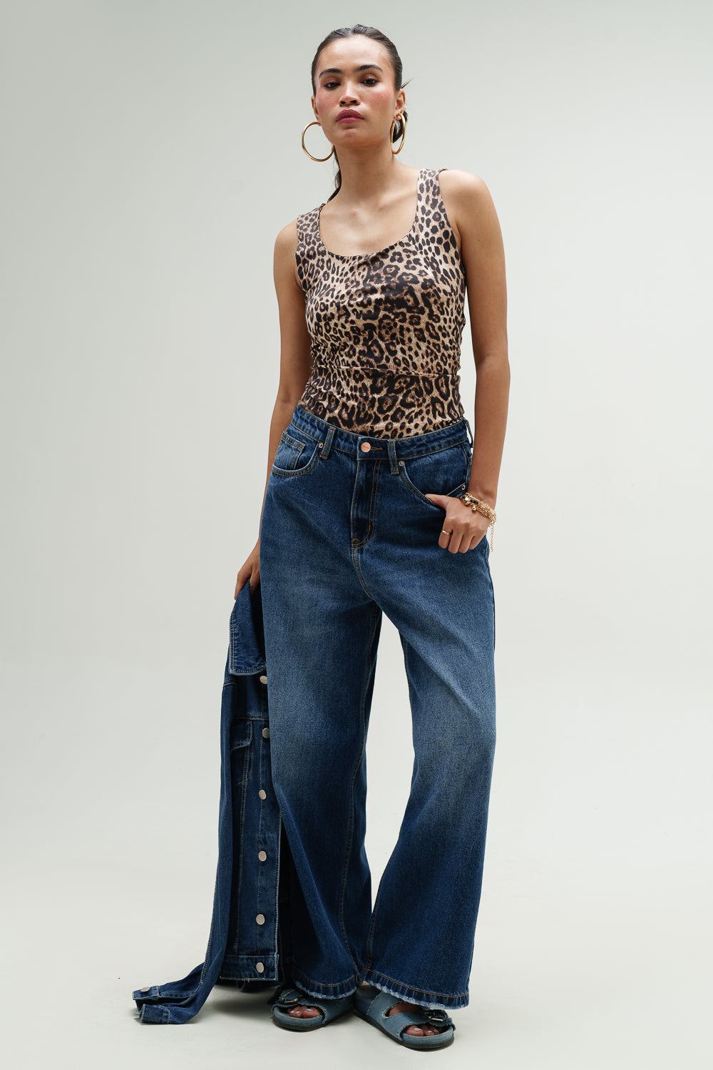 Blue Topaz Wide Cropped Jeans