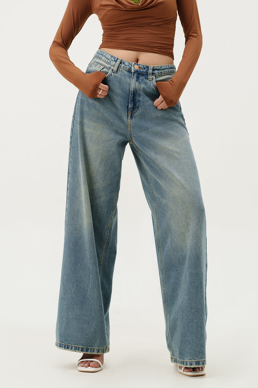 Mellow Indigo Super Wide Flare Jeans