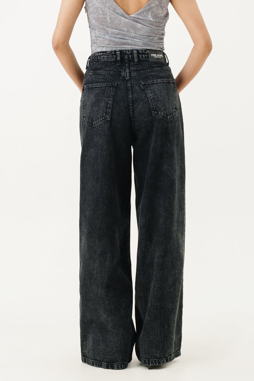 Black Asteroid Super Wide Flare Jeans