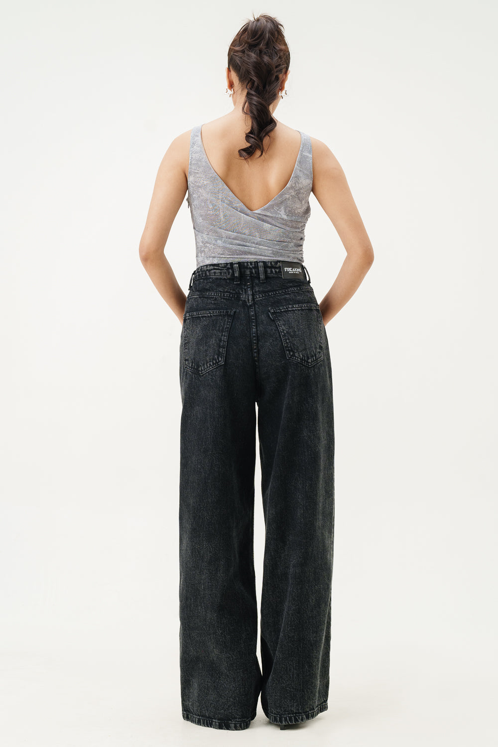 Black Asteroid Super Wide Flare Jeans