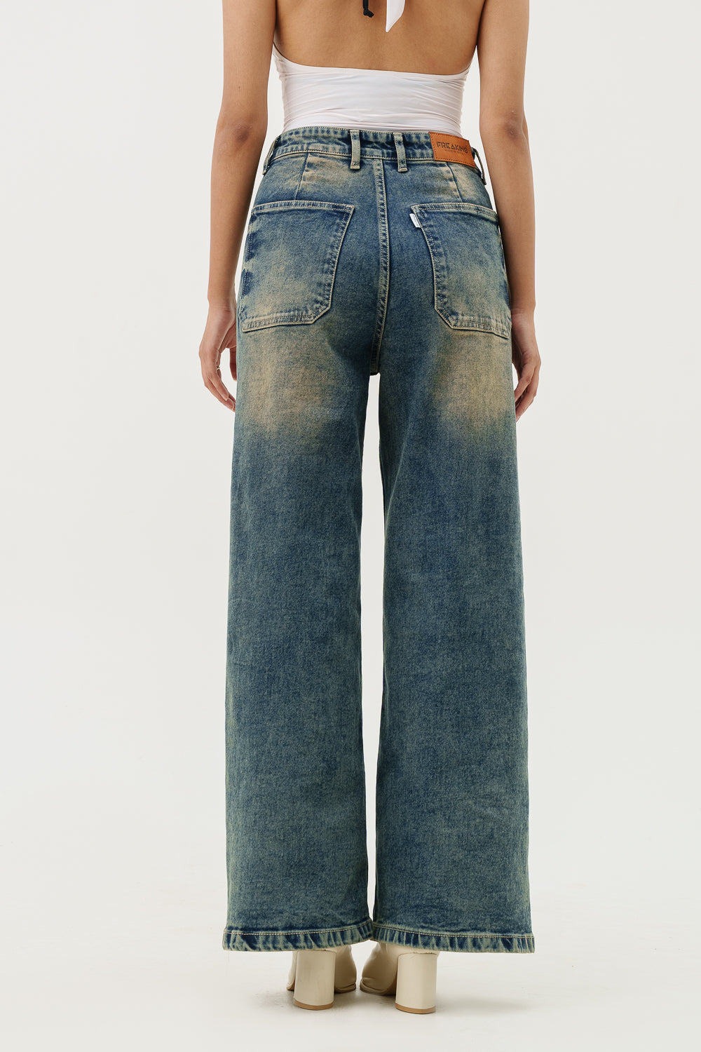 Old Soul Blue Retro Flare Stretch Jeans