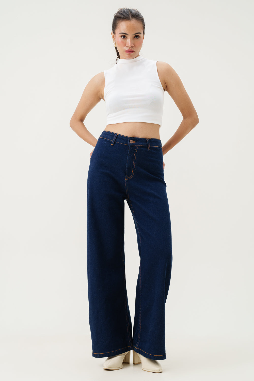 Raw Indigo Retro Flare Stretch Jeans