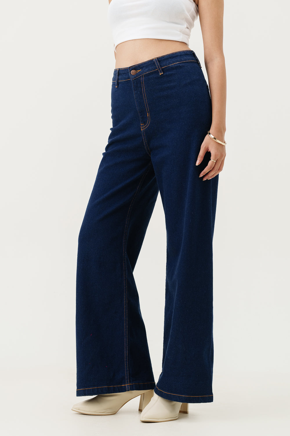 Raw Indigo Retro Flare Stretch Jeans