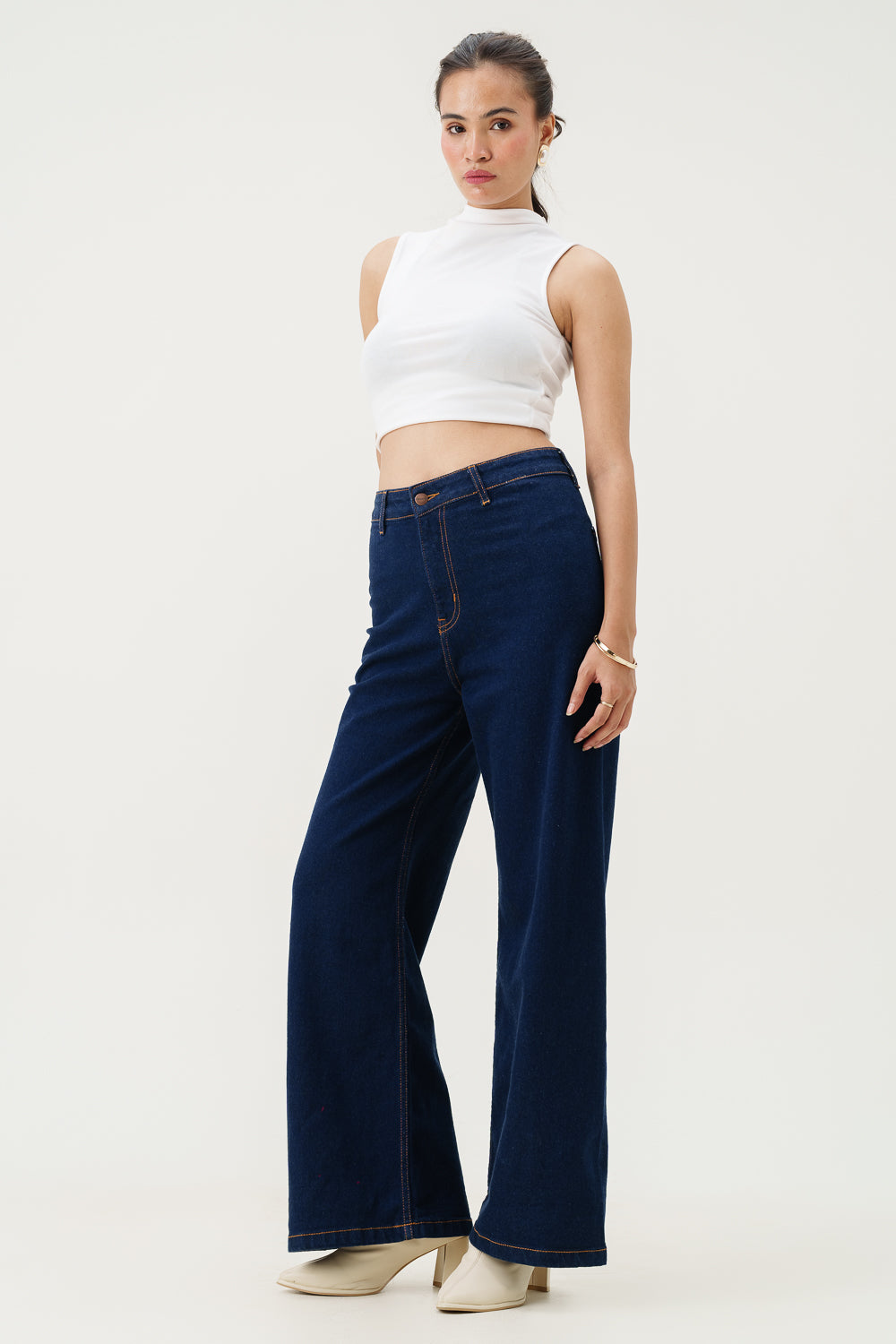 Raw Indigo Retro Flare Stretch Jeans