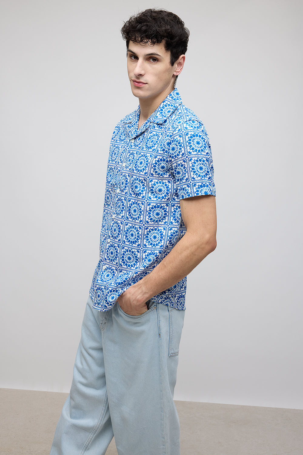 Indigo Mandala Men's Shirt