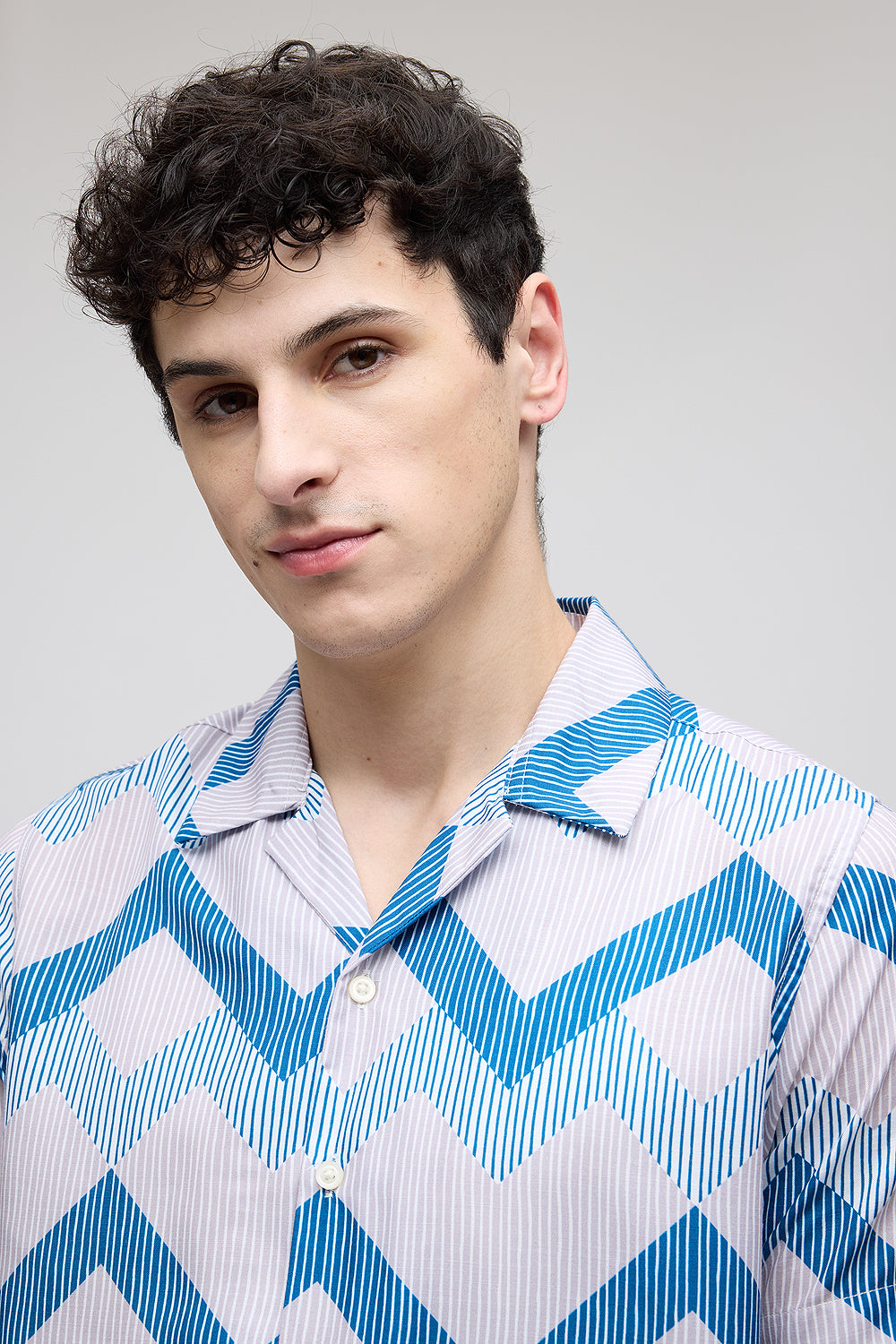 Zig Zag Stripe Men's Resort Shirt