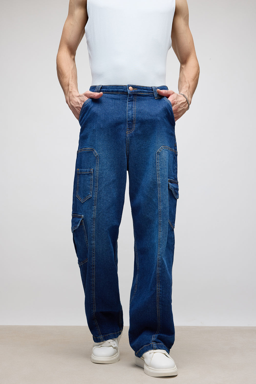 Streetwear Indigo Men's Cargo Pants