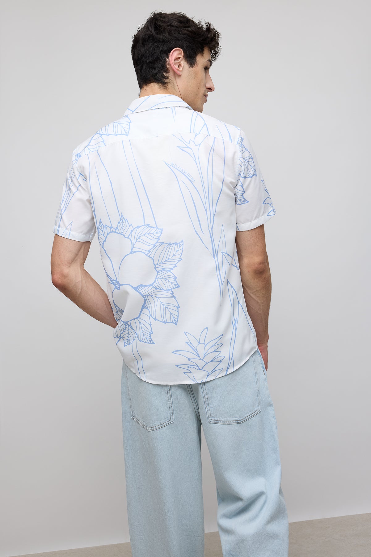 White Floral Resort Men's Shirt