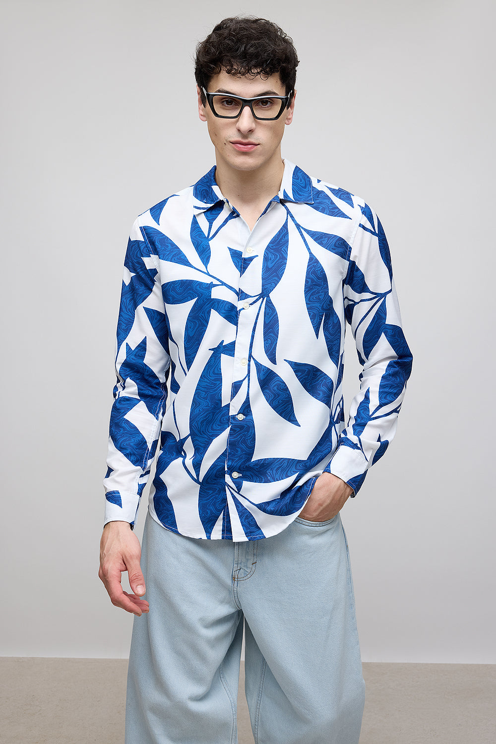 Leafy Marble Full Sleeves Men's Shirt