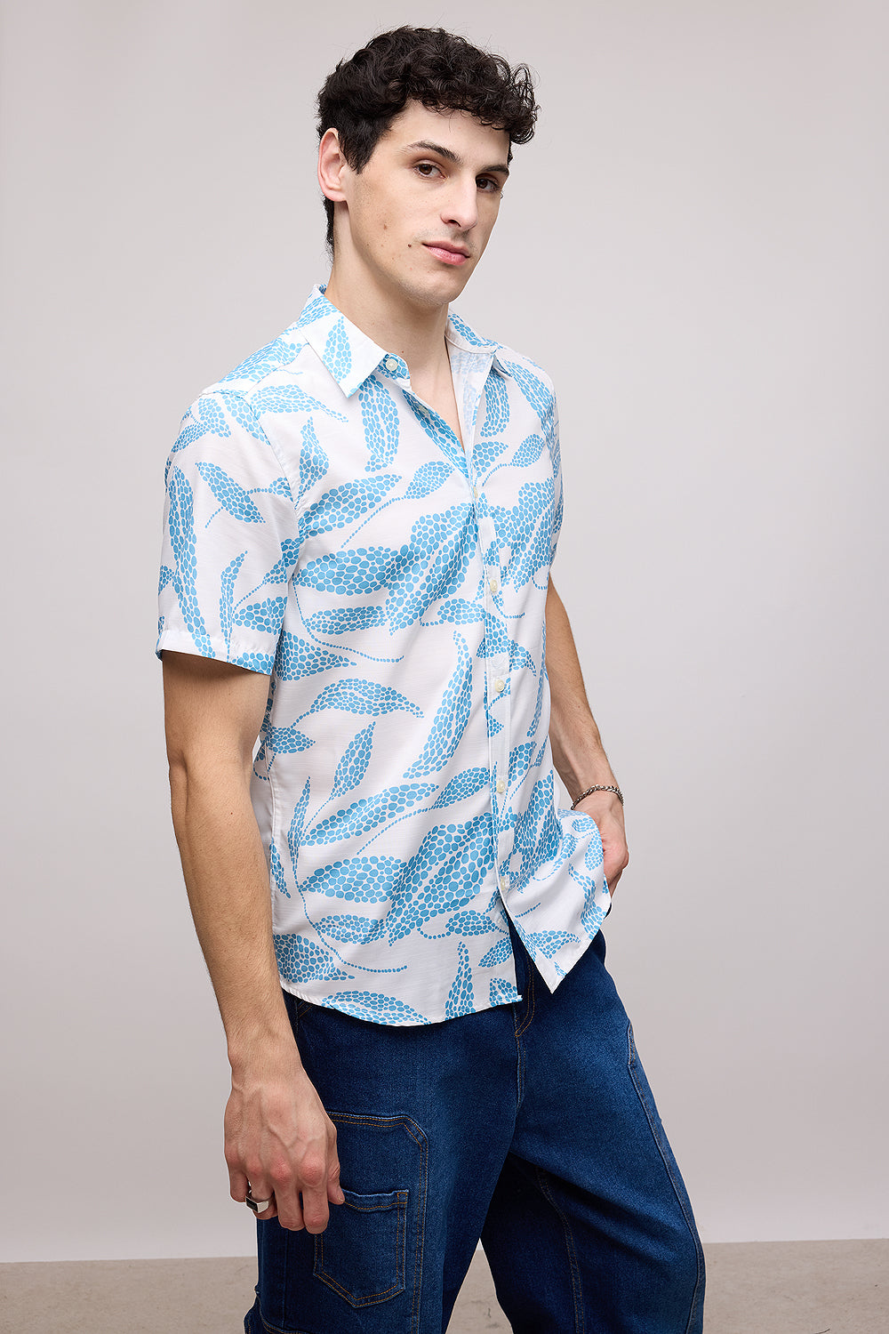 Foliage Print Men's Resort Shirt