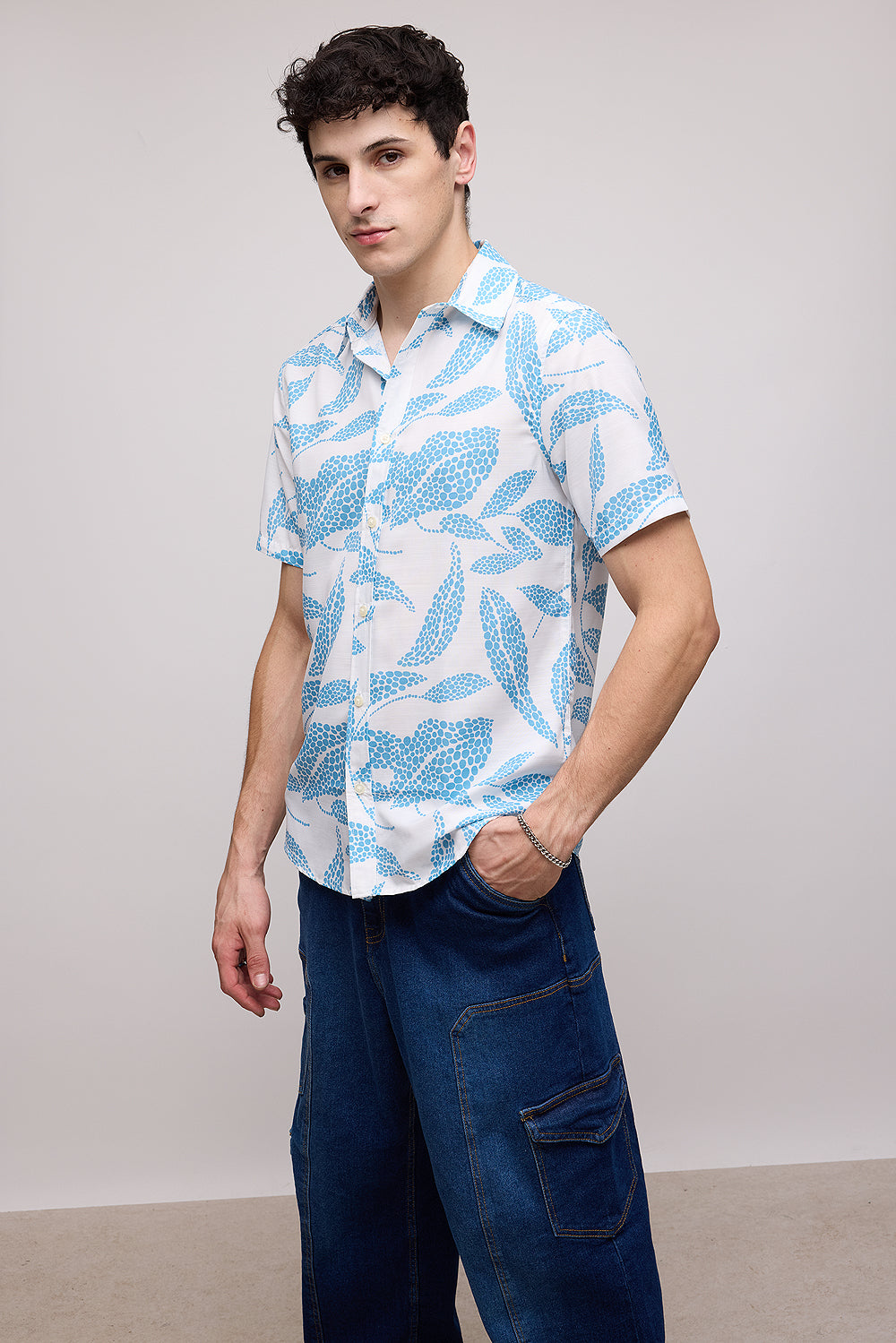 Foliage Print Men's Resort Shirt