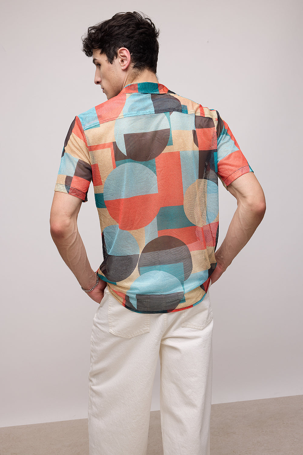 Multicolor Men's Mesh Shirt