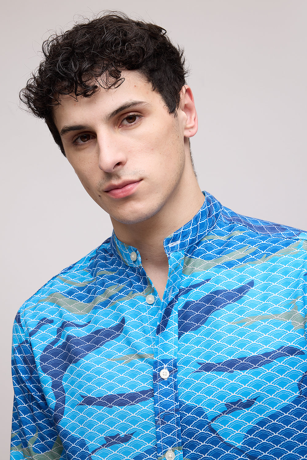 Men's Full Sleeve Aqua Shirt