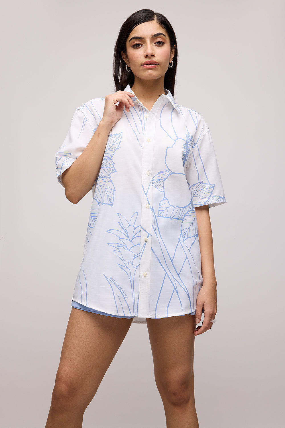 White Floral Resort Women's Shirt