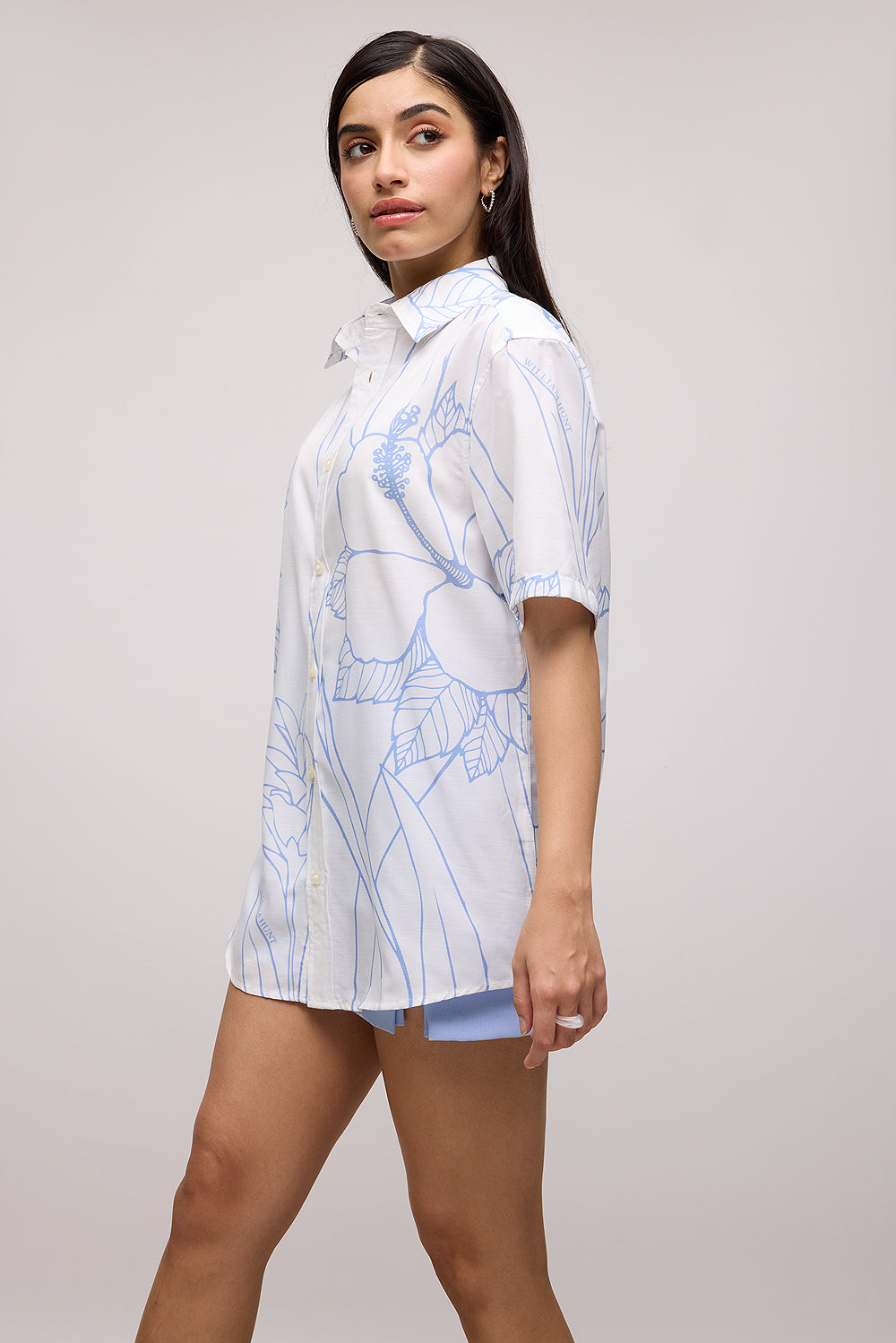 White Floral Resort Women's Shirt