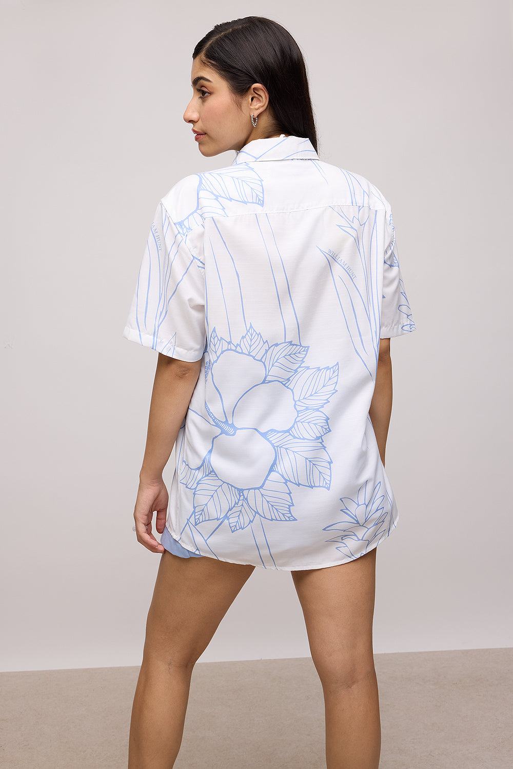 White Floral Resort Women's Shirt