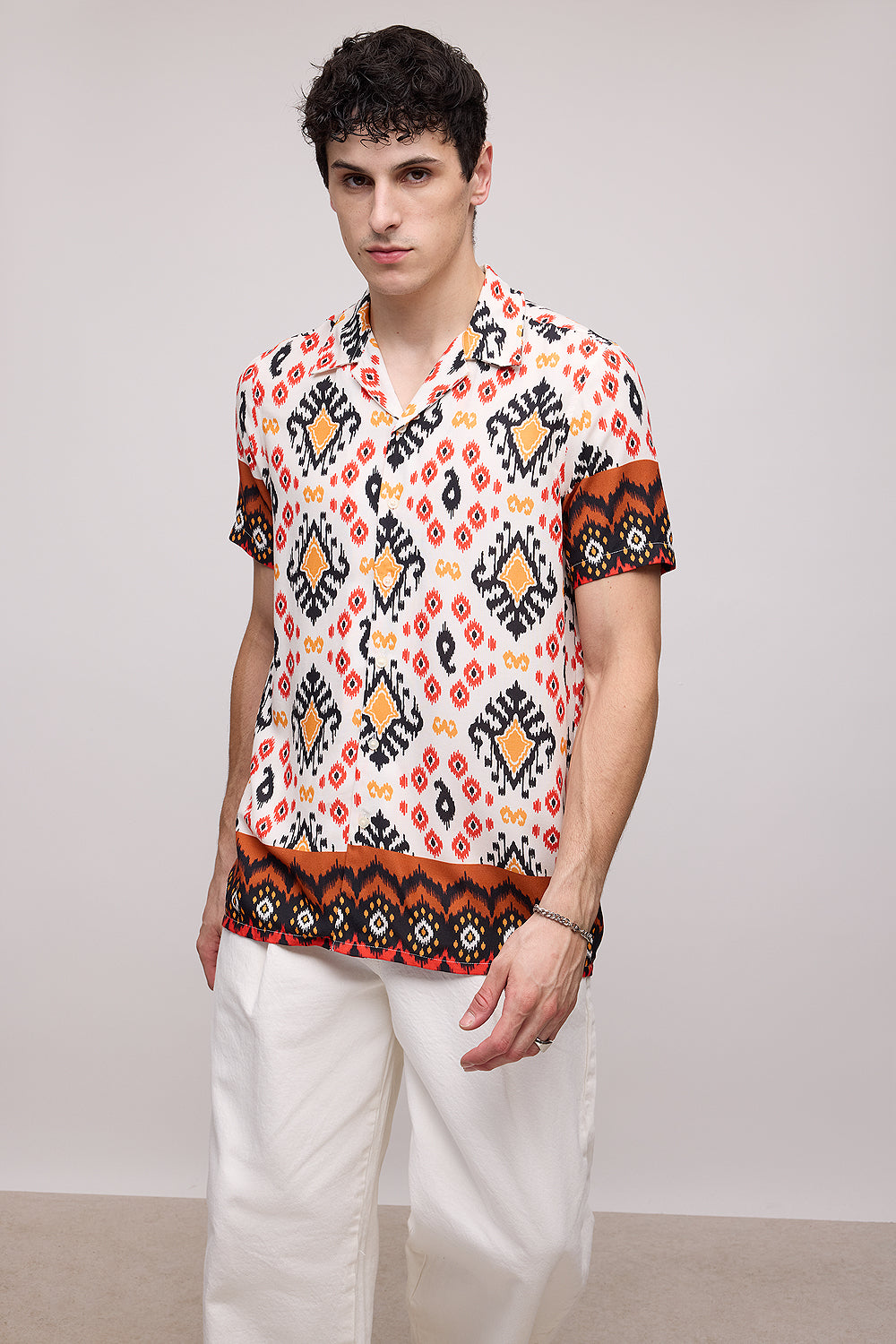 Tribal Print Men's Resort Viscose Shirt