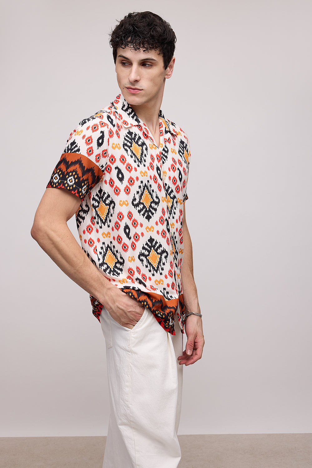 Tribal Print Men's Resort Viscose Shirt