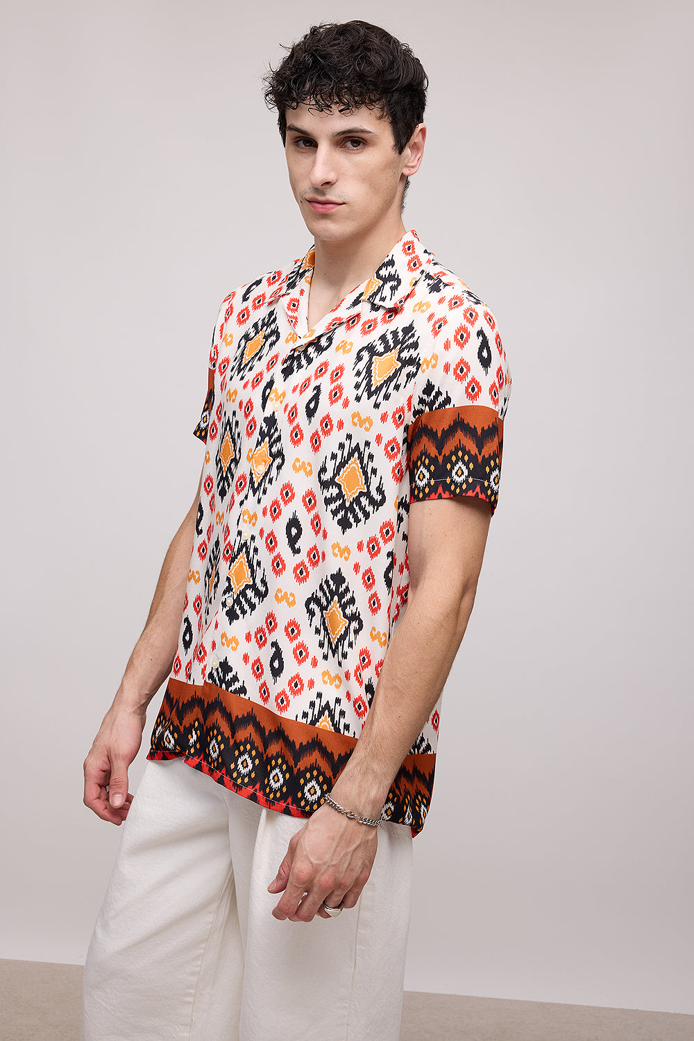 Tribal Print Men's Resort Viscose Shirt