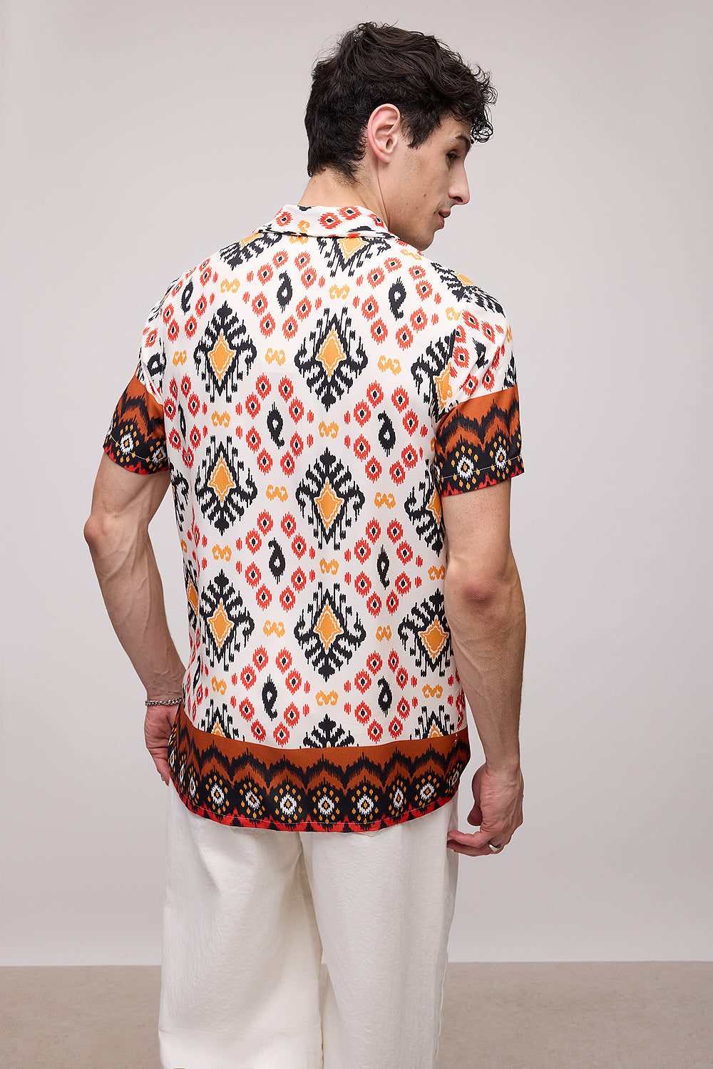 Tribal Print Men's Resort Viscose Shirt