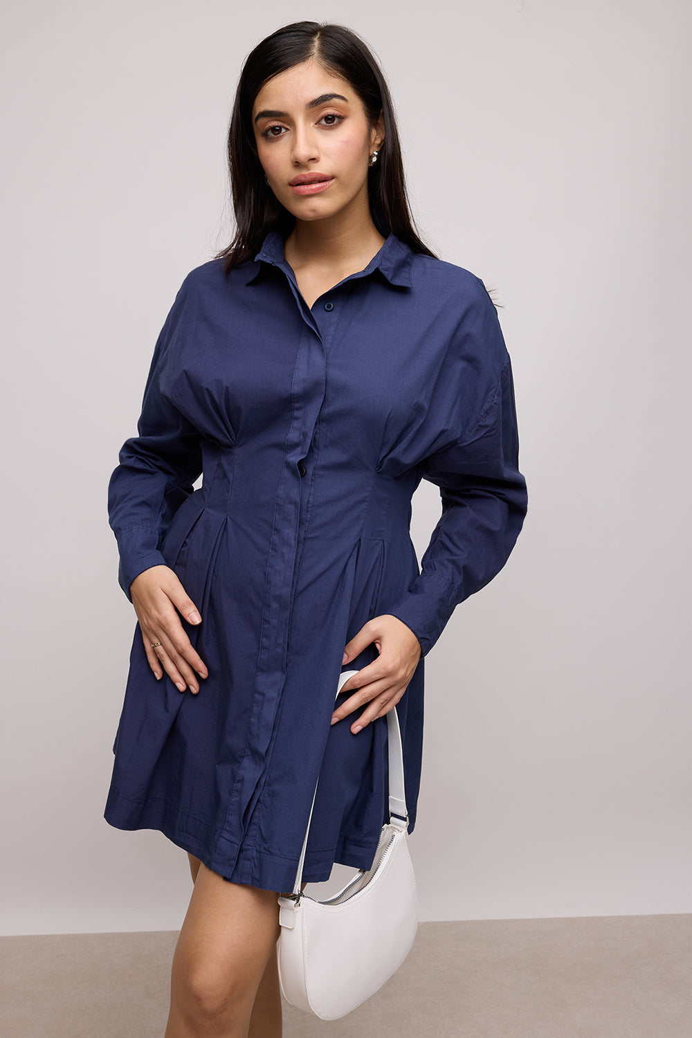 Navy Blue Cotton Summer Dress