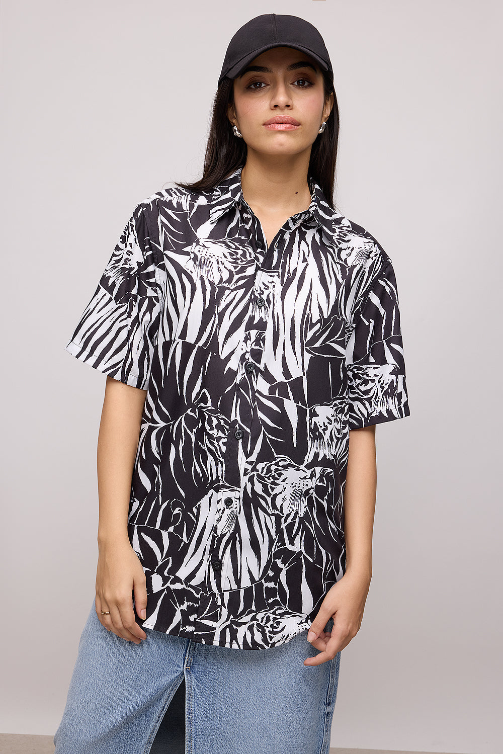 Safari Black And White Resort Shirt