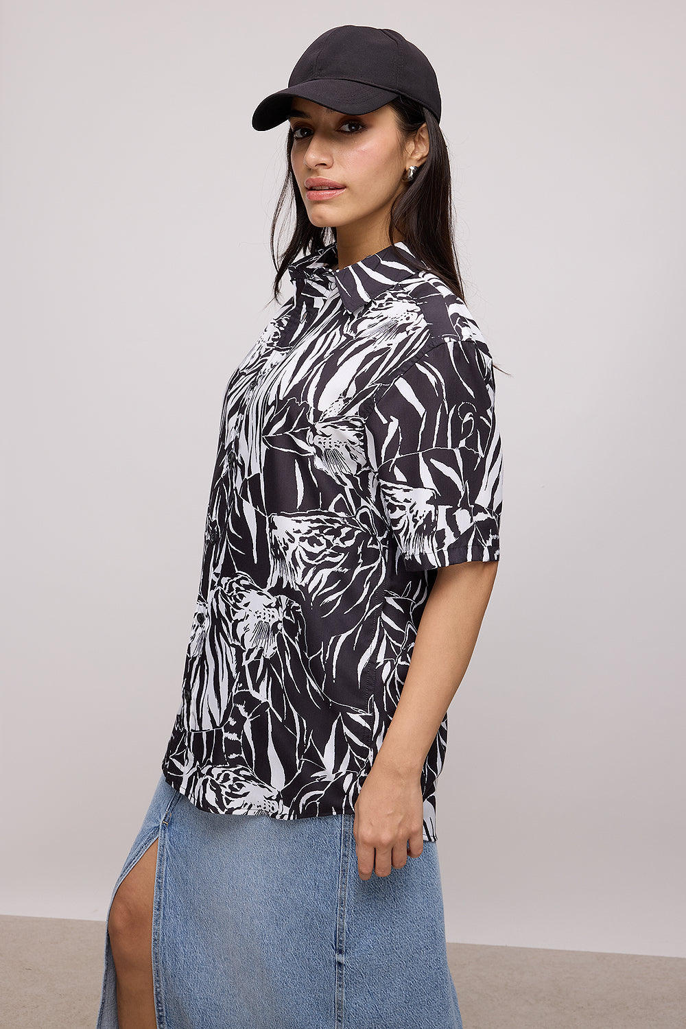 Safari Black And White Resort Shirt